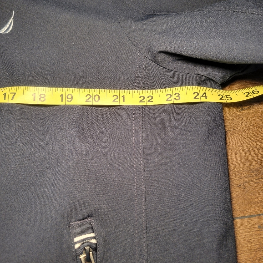 Nautica Mens Bomber Jacket Water & Wind Resistant Stretch Size Large Dark Blue - Picture 10 of 14